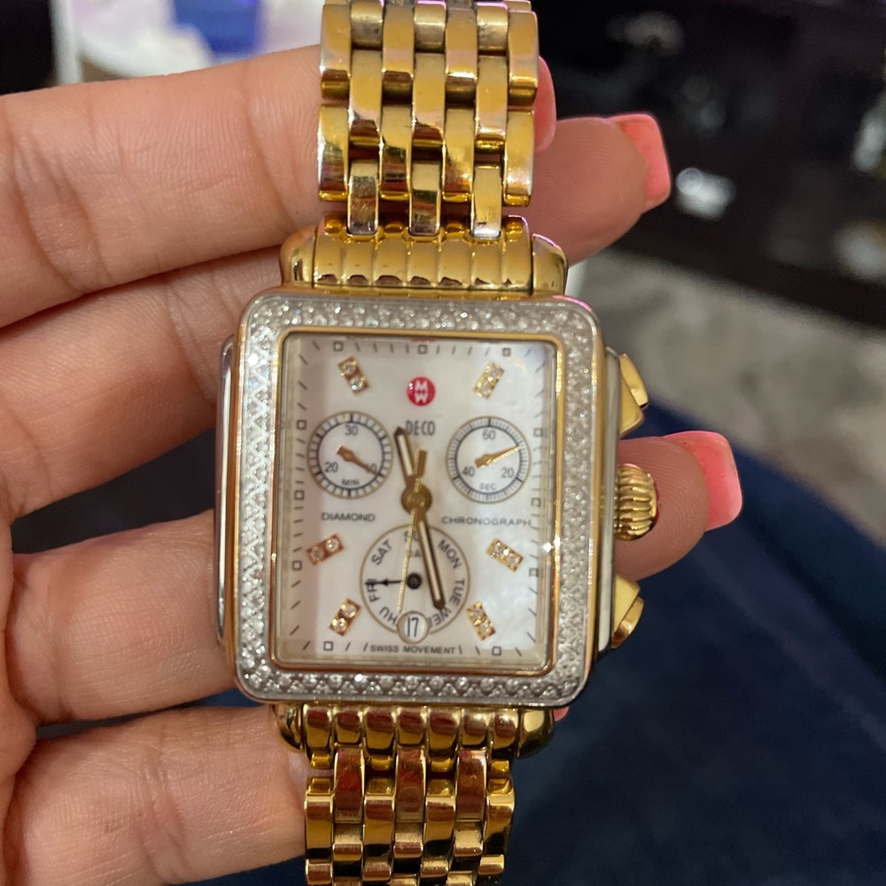 Michele Deco 18k Diamond Watch